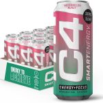 C4 Smart Energy Drink - Sugar Free Performance Fuel & Nootropic Brain Booster， Coffee Substitute or Alternative | Peach Mango Nectar 16 Oz - 12 Pack